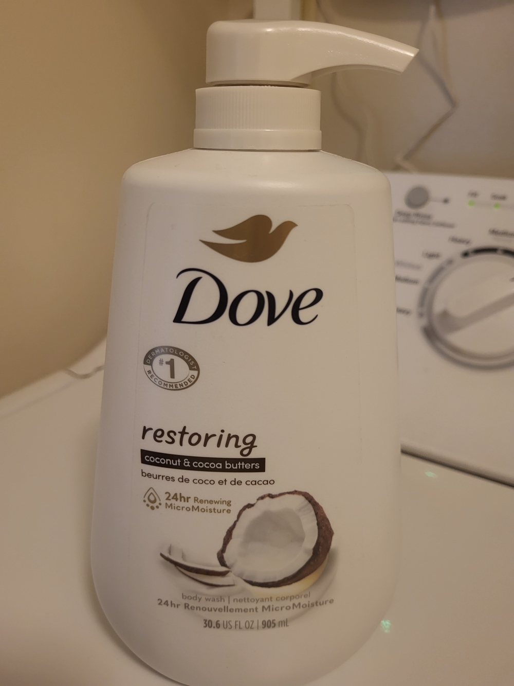 Dove Restoring Coconut & Cocoa Butters Body Wash - White Bottle